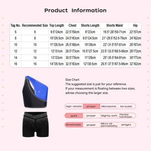 Tenue de patinage artistique, de gymnastique et de danse pour filles de 6 à 16 ans, ensemble haut court et short pour spectacles de danse et événements sportifs - Product Image 6