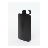 ODM Étanche 500ml Noir Plat Bouteille D'eau Voyage A5 A6 Mémo En Acier Inoxydable Cahier Hanche Flacon Rectangulaire Flacon En Métal Bouteille