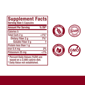 OEM/Özel Etiket <span class=keywords><strong>Psyllium</strong></span> Fiber Kapsülleri |   300 Kapsül |   Porsiyon Başına 2g Çözünür Lif (5 Kapsül) |   Bitki Bazlı |   GMP - Product Image 4