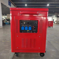 Générateur silencieux à double carburant 5KW 6KVA à châssis ouvert, refroidi par air, démarrage électrique 12V DC, alimentation de secours domestique