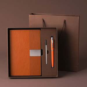 Luxury Customized Logo Embossed Leather <b>Notebook</b> and Metal Pen Gift Box Business Gift <b>Set</b> - Product Image 5