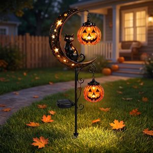 Luz Solar Decorativa para Jardín con Forma de Gato Negro, Calabaza y Luna para Halloween, Resistente al Agua y con Energía Solar - Product Image 1