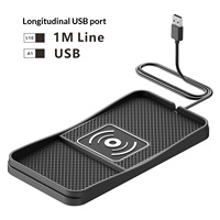 Chargeur sans fil antidérapant D13 pour allume-cigare de voiture avec ports USB et Type-C compatible iPhone Samsung Huawei Xiaomi