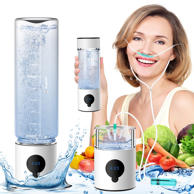 2025 Smart Bottle Portable Hydrogen Water Bottle SPE PEM Hydrogen Ionized Bottle 390ml Hydrogen-Rich Water Cup for Health