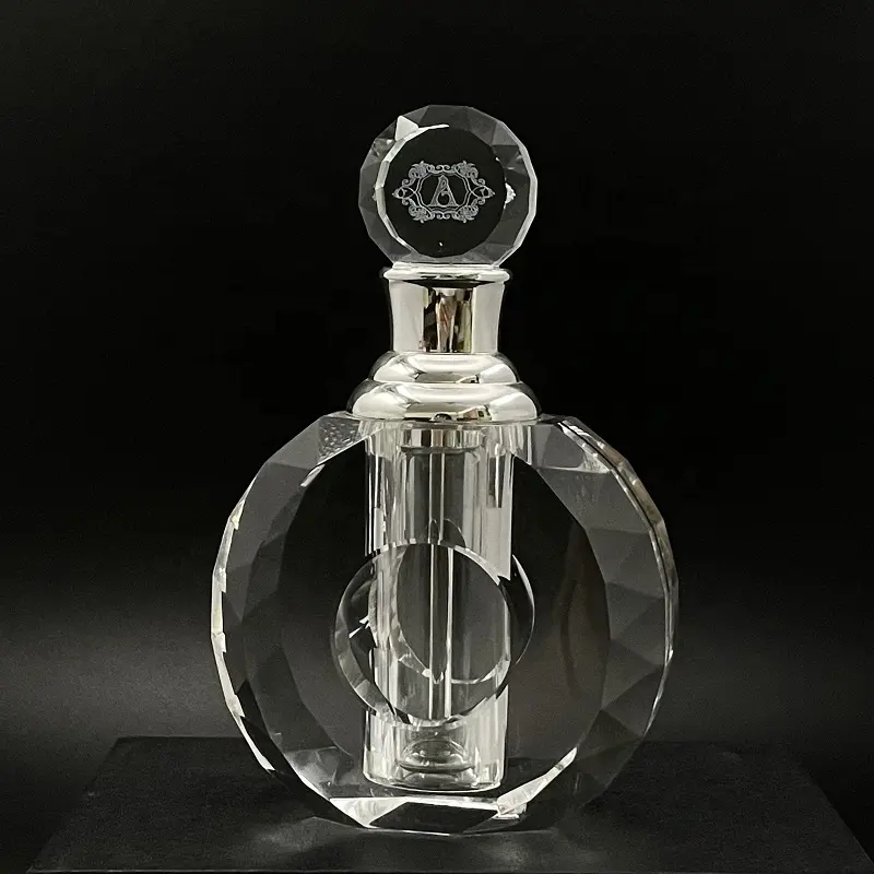 BM luxury clear antique fancy perfume oil bottles 12ml crystal attar bottle