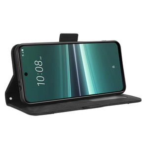 Étui portefeuille à rabat en cuir à rayures vachettes avec emplacements pour plusieurs cartes pour téléphone <span class=keywords><strong>HTC</strong></span> <span class=keywords><strong>U23</strong></span> <span class=keywords><strong>Pro</strong></span> - Product Image 4
