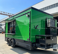 Remorque alimentaire personnalisable en acier inoxydable avec double essieu, cuisine complète, nettoyage facile pour service de restauration rapide mobile