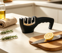 Aiguiseur de couteaux professionnel à trois étapes, diamant multi-grains 4-en-1, pour accessoires de cuisine