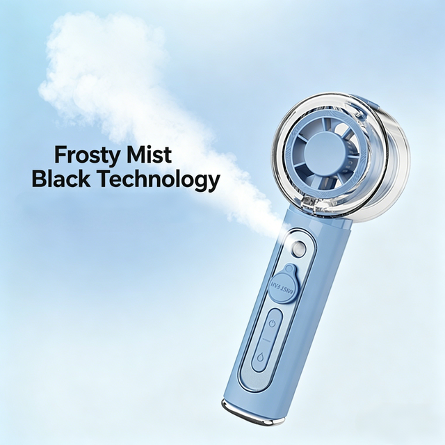 3 in 1Detachable Battery Handheld Water Spray Fan 3000mAh Rechargeable Eco-Friendly Humidifying Hanging Outdoor Cooling Mist Fan