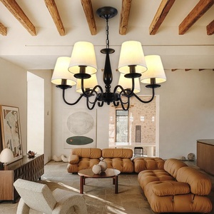 Lámpara colgante de vela de tela Vintage personalizada al por mayor, candelabro Art <span class=keywords><strong>Deco</strong></span> de hierro clásico para Hotel y cafetería - Product Image 1