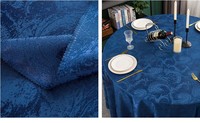 Nappe ronde jacquard pour hôtel et banquet, couverture de table durable en relief pour mariage, fête, restaurant, personnalisation possible