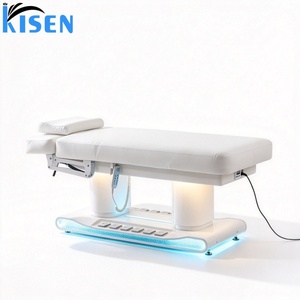 Cama de Belleza Eléctrica Reclinable de Lujo KISEN con 4 Motores, Calefacción, Luz LED y Base de Madera para Tratamientos Faciales, de Pestañas y Masajes - Product Image 5