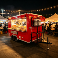 Remolque Comercial de Comida con Equipamiento y Parrilla para Asar Costillas de Cerdo en el Mercado Nocturno de Nashville