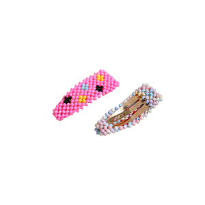 Pince à cheveux en métal pour femme, style Design Sense, avec perles de riz et motif fleur, pour mèches rebelles et franges latérales, personnalisable, faite main, pour anniversaire - Product Image 6