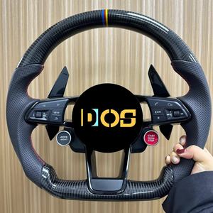 Volant DOS RS avec bouton de démarrage, entièrement en cuir rouge, pour <span class=keywords><strong>Audi</strong></span> A3 A4 A5 A6 A7 C7 C8 <span class=keywords><strong>S3</strong></span> S4 S5 S6 B8 B9 RS3 RS6 RS7 - Product Image 4