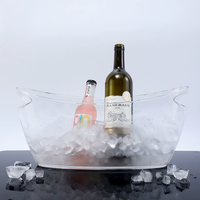 Vente en gros de seau à glace transparent de grande capacité 5L avec pelle à glace |    Bac à glace en plastique pour bar, café, salon de thé et événements