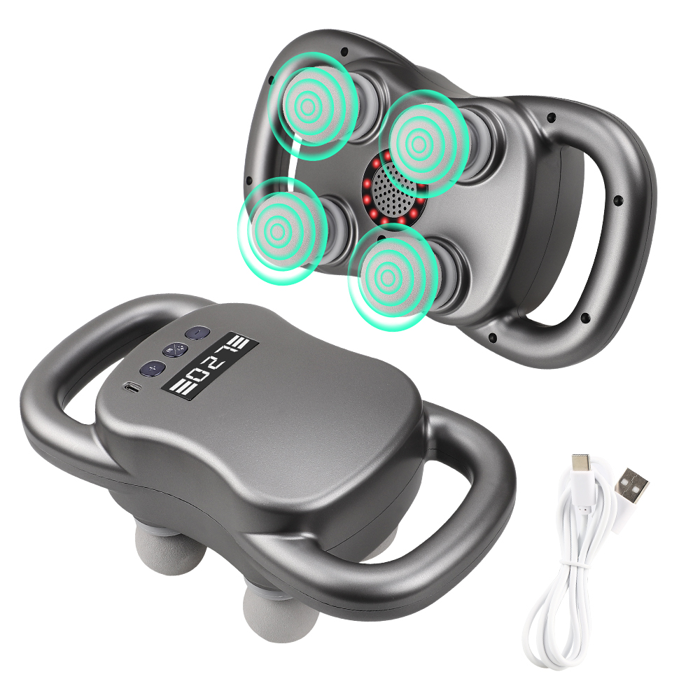 Handlicher Massagestäbchen mit 6 Köpfen, Infrarot & LCD-Display
