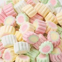 Fábrica de dulces a granel, caramelo halal, gelatina, caramelo de goma, malvavisco relleno, despojado de color