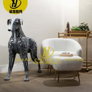 Décoration d'art animalier d'extérieur Assemblage de pièces creuses abstraites Sculpture en acier inoxydable de <span class=keywords><strong>bison</strong></span> - Product Image 4