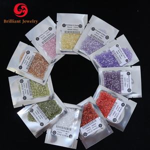 พลอยสังเคราะห์เกรด 5A คุณภาพสูง ทรงเหลี่ยมเจียรด้วยเครื่องจักร ขนาด 0.8-2.9 มม. สีฟ้าโทแพซ สีม่วงการ์เนต สีแดง สีส้ม สีชมพู คิวบิกเซอร์โคเนีย - Product Image 1