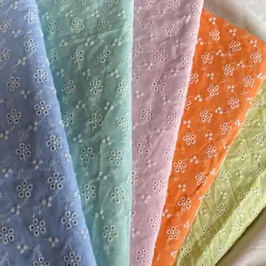 Tessuti da ricamo in Voile di cotone 100% colorati di alta qualità per abiti da donna