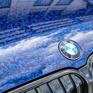 Super Glossy blue Forged Carbon Fiber sheet Car Wrap Vinyl Car Body Film for Car Wrap