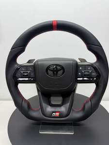 Volante de Cuero Completo Estilo GR para <span class=keywords><strong>Toyota</strong></span> Land Cruiser LC79 LC76 LC70 LC300 2008-2021, Botón Negro para Corolla y <span class=keywords><strong>Yaris</strong></span> - Product Image 3