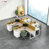 Escritorio de Estación de Trabajo JIUSHUN para 2, 4 o 6 Personas, Mesa de Oficina Ergonómica Moderna Personalizada para Empleados