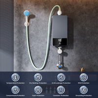 Chauffe-eau électrique sans réservoir intelligent thermostatique instantané compact pour salle de bain domestique douche chaude