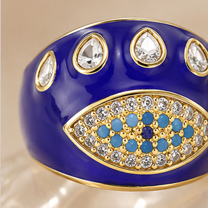 Anello Aperto Regolabile con Motivo a Occhio, Anello Dettagliato per Donne - Product Image 4