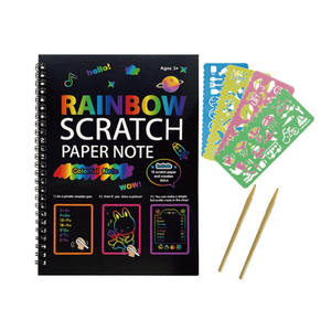 Usine créative enfant bricolage arc-en-ciel impression magique papier à gratter noir à gratter papier à <span class=keywords><strong>dessin</strong></span> Art artisanat cadeau pour les enfants - Product Image 3