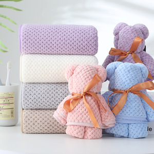 Toallas de Coral Fleece 35x75cm 125g Suaves Absorbentes Sin Pelusas para Cara y Manos, Uso Doméstico y de Regalo, Color Sólido Rectangular - Product Image 2