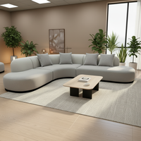 Ensemble de canapés de bureau modernes et doux, modulaires, en cuir synthétique, éponge haute densité, blanc, design luxueux pour salon, cadre en bois