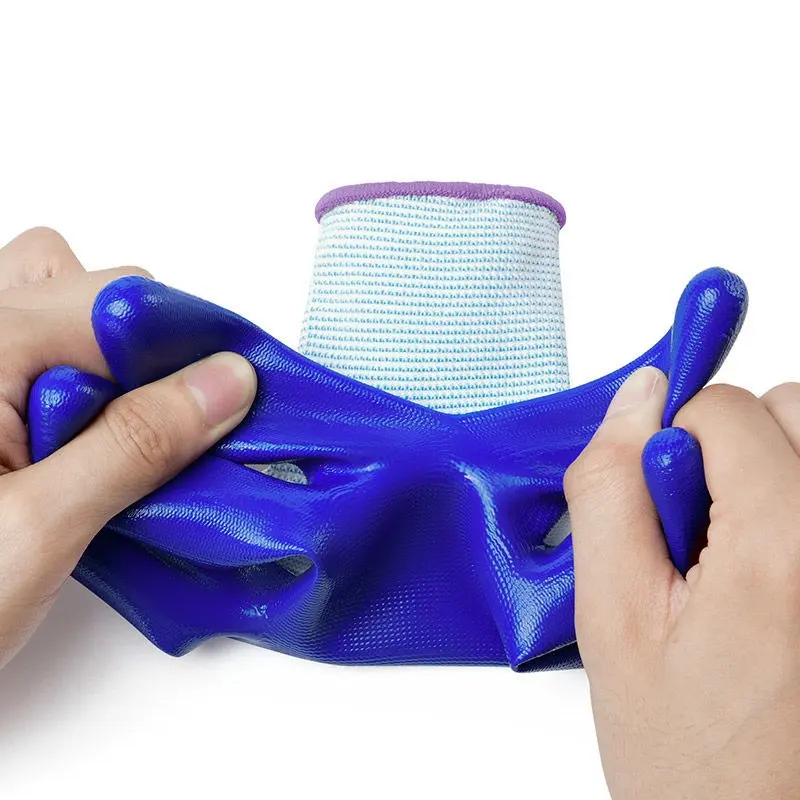 China Großhandel Nylon oder Baumwolle Dip Handschuhe blau Nitril oder PVC getauchte Handschuhe wirken Gartenarbeit shand schuhe