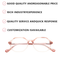 Montures de lunettes polygonales en acétate tendance, montures optiques géométriques pour femmes, stock disponible, fourniture OEM personnalisée