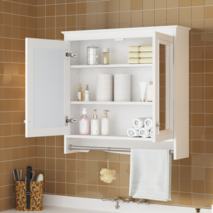 Gabinete de Baño con Espejo 3 en 1 de 30 Pulgadas, Montado en la Pared, con Estantes Ajustables, Puertas con Cierre Suave, Alta Definición - Product Image 4
