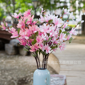 Fleurs artificielles de magnolia rouge Dongchen Crafts, 11 têtes, pour mariage, décoration de la maison, arrangements en vase - Product Image 2