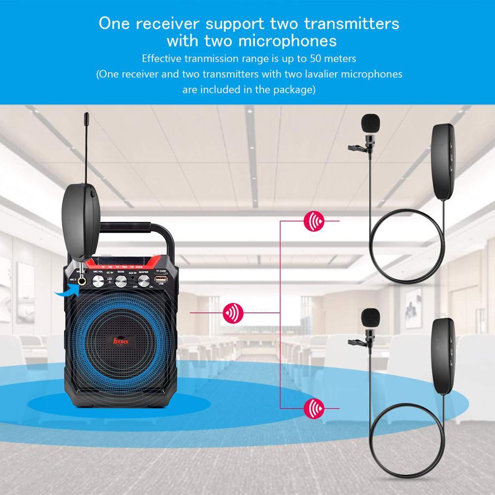 Transmisor y receptor inalámbrico 2 micrófono Lavalier para teléfonos cámaras ordenadores altavoces