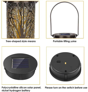 <span class=keywords><strong>Solare</strong></span> LED decorativo <span class=keywords><strong>giardino</strong></span> luce <span class=keywords><strong>da</strong></span> pavimento in metallo intagliato patiottabile cortile appeso lanterne solari all'aperto impermeabile - Product Image 4