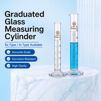 Cylindre gradué en verre borosilicate de 50 ml de haute qualité pour laboratoire médical, chimique et scientifique, vente en gros OEM