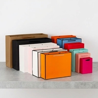 Sacs cadeaux de luxe en papier kraft brun écologiques sur mesure avec poignées, emballage personnalisé pour bijoux et montres, vente en gros