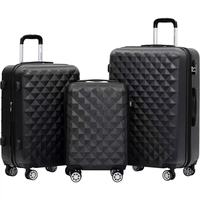 Luxe 4 pièces dessin animé ABS chariot maquillage étui grande capacité étanche poussette bagage sac usine prix de gros