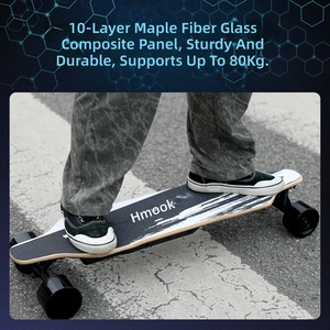 Planche à roulettes électrique tout-terrain de montagne, 350 W x 2, moteur intégré, avec roues PU détachables de 90 mm, planche en érable, autonomie de 25 km - Product Image 6