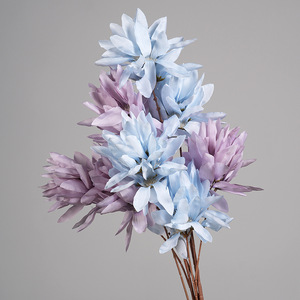 Fleurs artificielles bleu clair et violet en PVC, plante entière, décoration de mariage, décoration intérieure, Bauhinia - Product Image 3