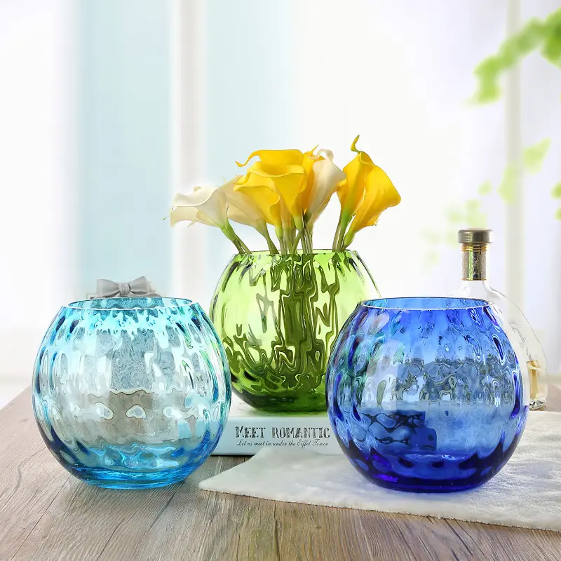 शीर्ष बेचने व्यक्तिगत स्पष्ट कांच vases में तीन रंग 21*13*9 cm निर्माता थोक कस्टम स्मारिका उपहार विचारों