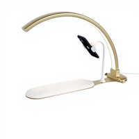 Lampu Meja Setengah Bulan 36W LED Terbaru 2026, Lampu Kecantikan dengan Kecerahan Dapat Diatur untuk Seni Kuku, Salon Bulu Mata - Dilengkapi Penyangga Ponsel