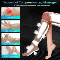 Récupération sportive Massage de la douleur à l'air Masseur de jambes Compression Cuisse Circulateur sanguin pour pied et jambe