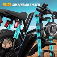Vélo de montagne électrique EB20-A05 20 pouces, série Adventure, cadre en fer, 7 vitesses, moteur sans balais 1500W, batterie au lithium, double suspension