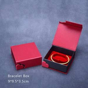 Caja de Joyería Magnética Plegable de Terciopelo con Decoración de Corazón, Caja de Joyería de Alta Calidad para Empaque de Collares y Anillos - Product Image 2