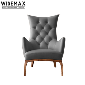 WISEMAX FURNITURE Mid Century Lounge Chaise Tigre à dossier haut Salon moderne <span class=keywords><strong>Fauteuil</strong></span> inclinable en <span class=keywords><strong>cuir</strong></span> <span class=keywords><strong>Chesterfield</strong></span> - Product Image 5